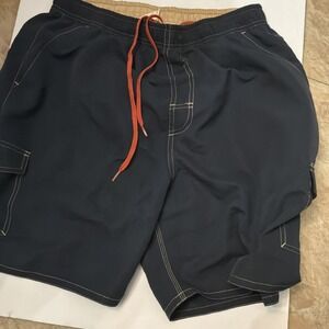 Panama Jack Mens Blue Swim Trunks Board Shorts Mesh Lined Pockets Size Large